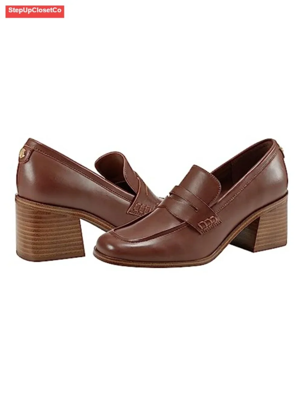 Marc Fisher Women's Mocc-On Loafers Square Toe Low Block Heel